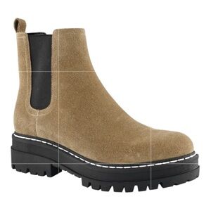 Marc Fisher LTD Padmia Chelsea Boot in a natural or brown suede color New SZ 7